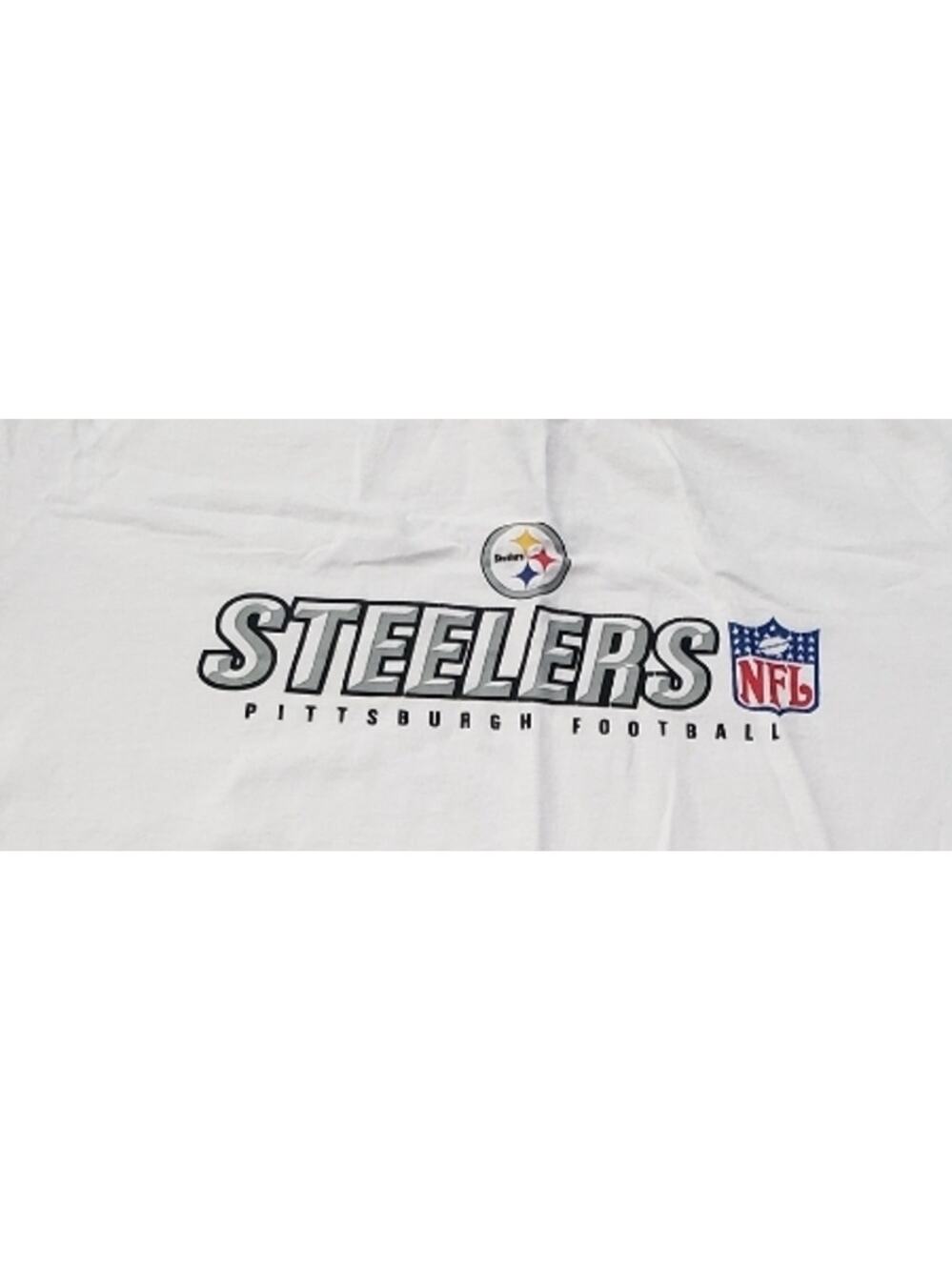 NFL Team Apparel Reebok Steelers Pittsburgh Football White Short Sleeved Shirt
